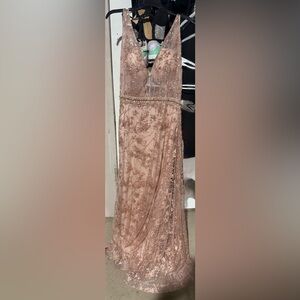 Elegant Pink Lace Gown